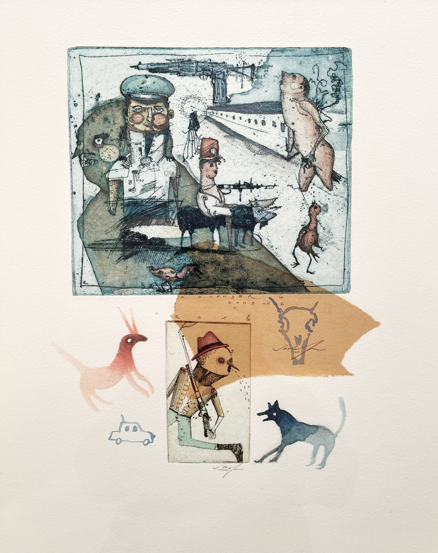 After Hundstage comes November, Collage, 2016, 50x40cm