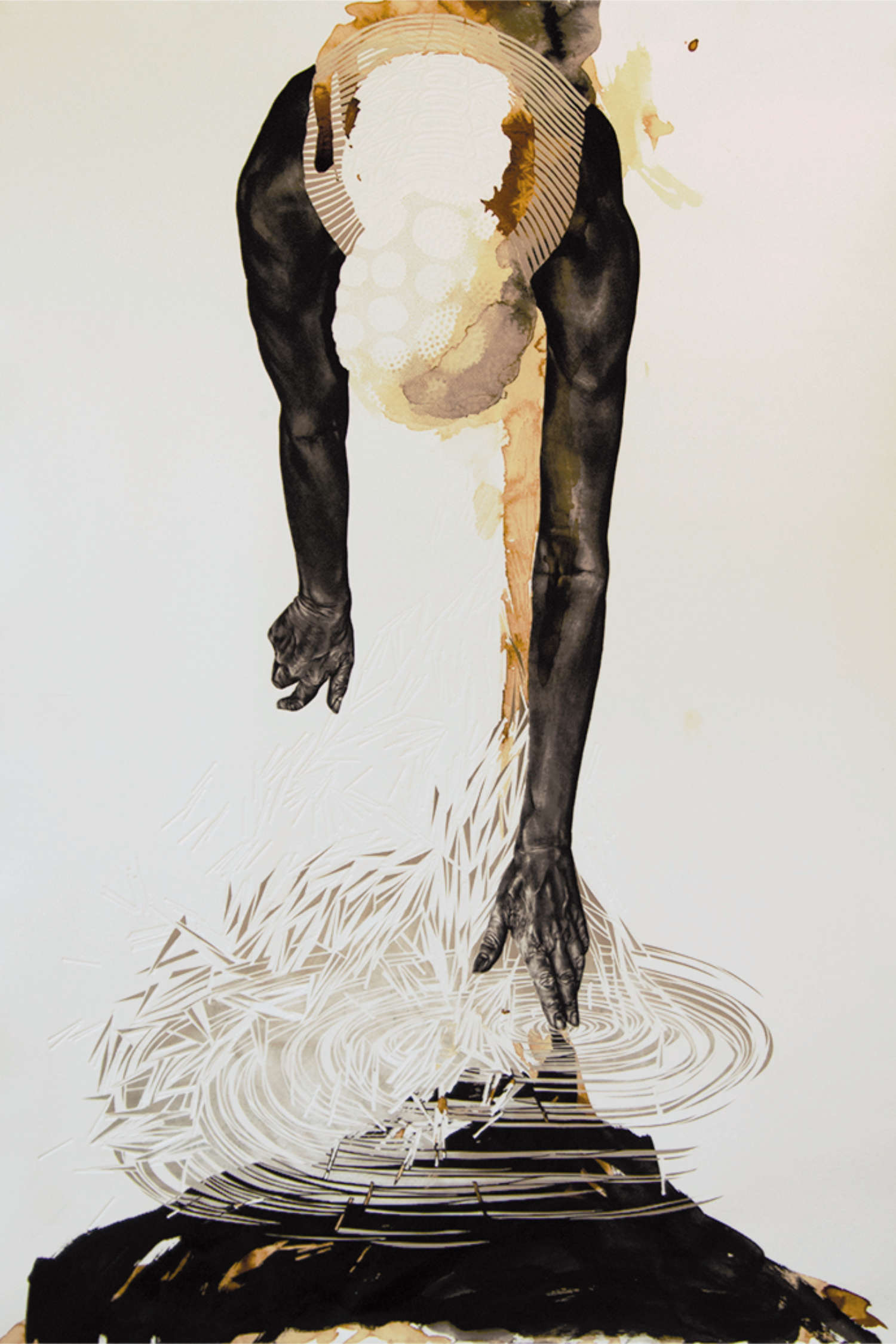 Tina Wohlfarth, Druckgrafik mit Papierschnitt